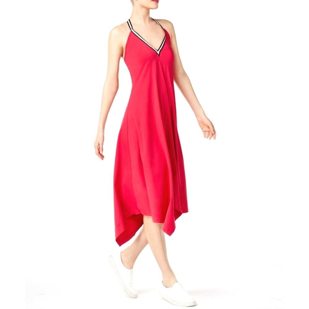 Cynthia Rowley Halter Dress Womens Size Medium Asymetrical Hem Pink Summer Vacay